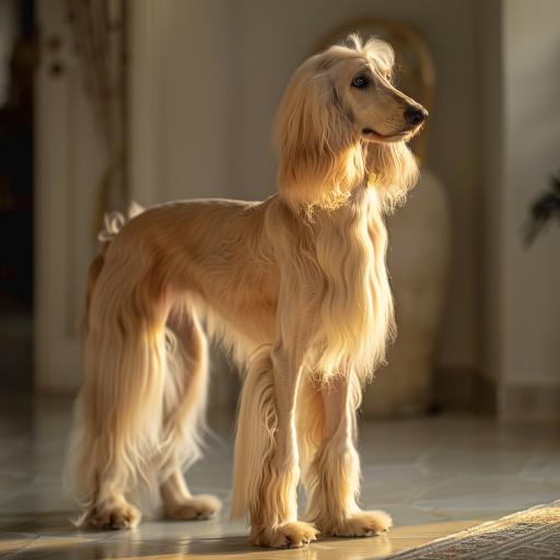 Afghan Hound drinnen