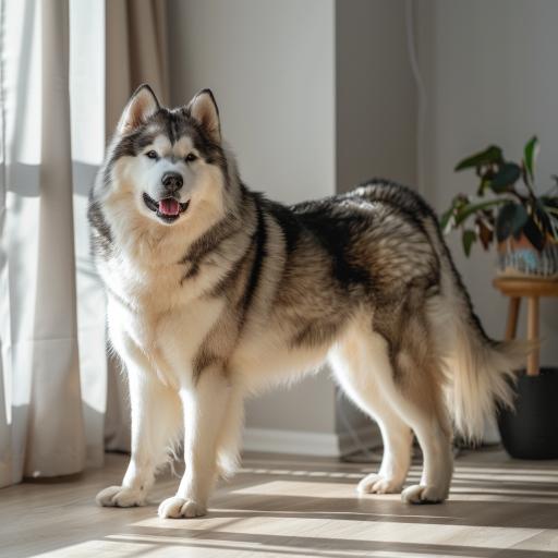 Alaskan Malamute drinnen