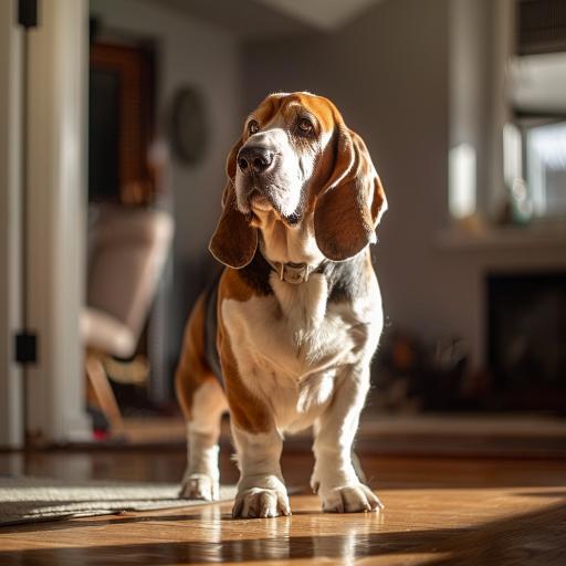 Basset Hound drinnen