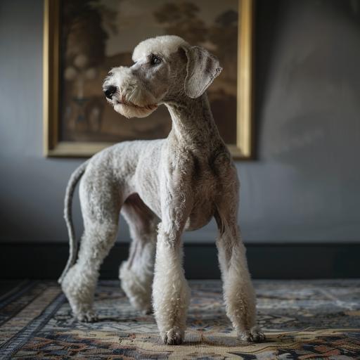 Bedlington Terrier drinnen