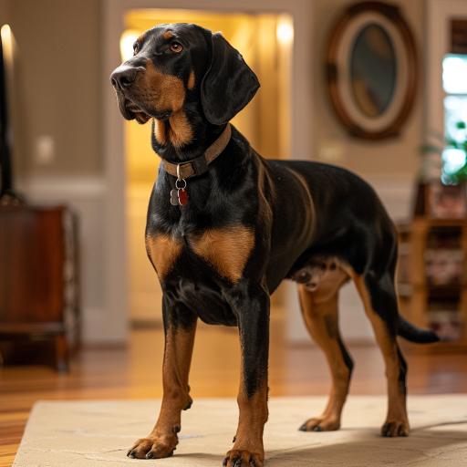 Black and Tan Coonhound drinnen