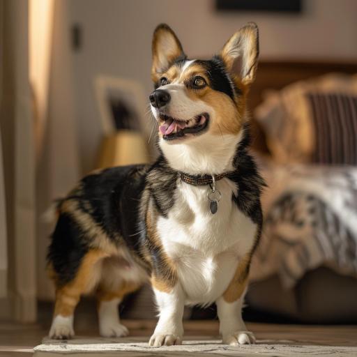 Cardigan Welsh Corgi drinnen