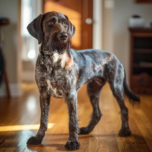 German Wirehaired Pointer drinnen