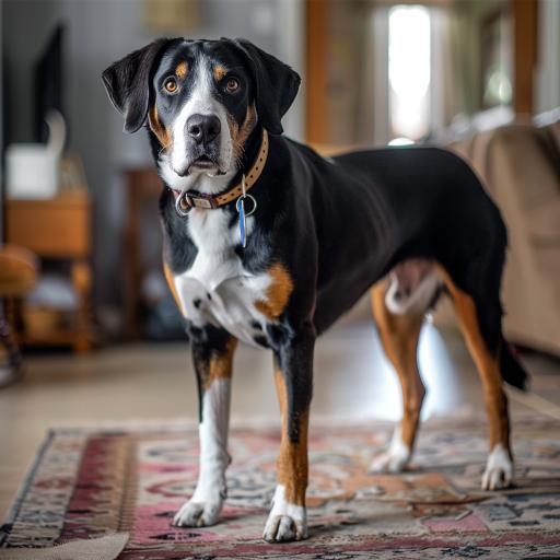 Greater Swiss Mountain Dog drinnen
