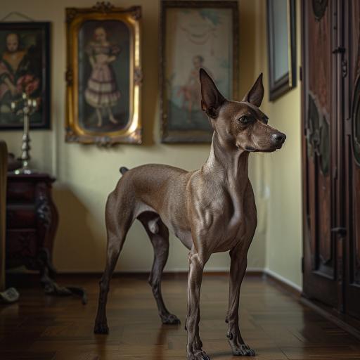 Mexican hairless dog drinnen