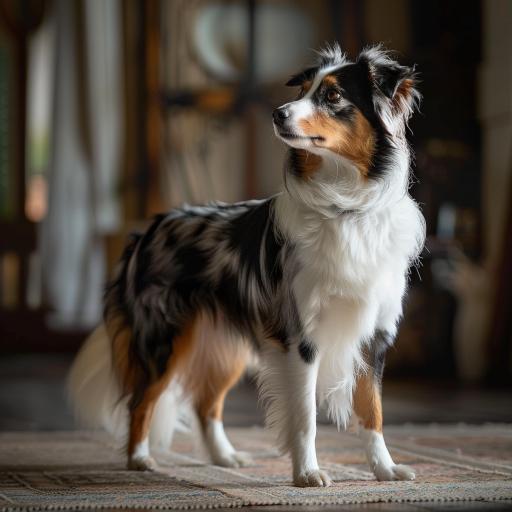 Miniature American Shepherd drinnen