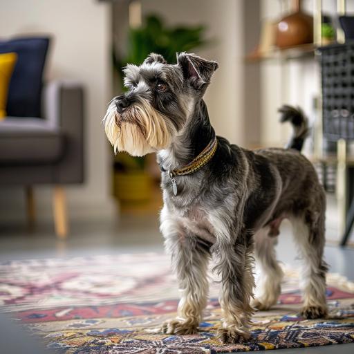 Miniature Schnauzer drinnen