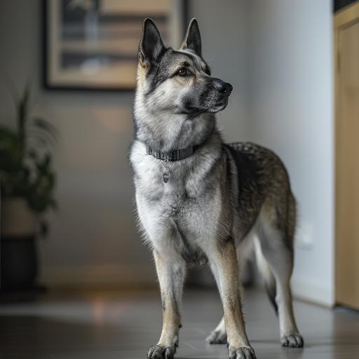Norwegian Elkhound drinnen