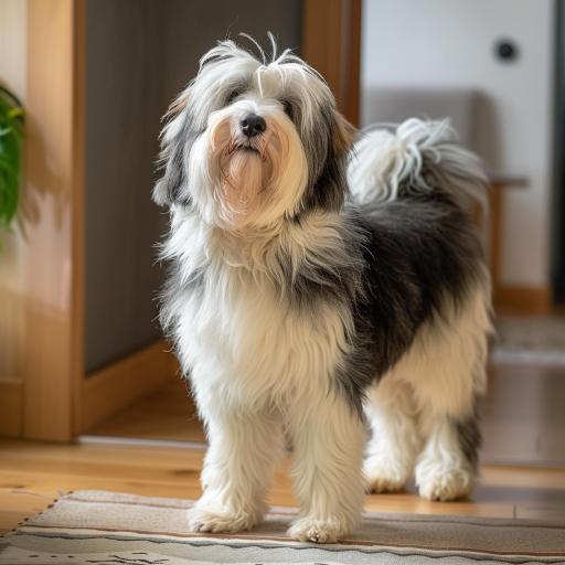 Old English Sheepdog drinnen