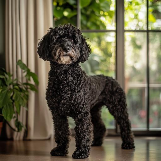 Portuguese Water Dog drinnen