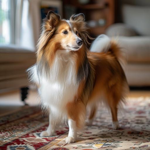 Shetland Sheepdog drinnen