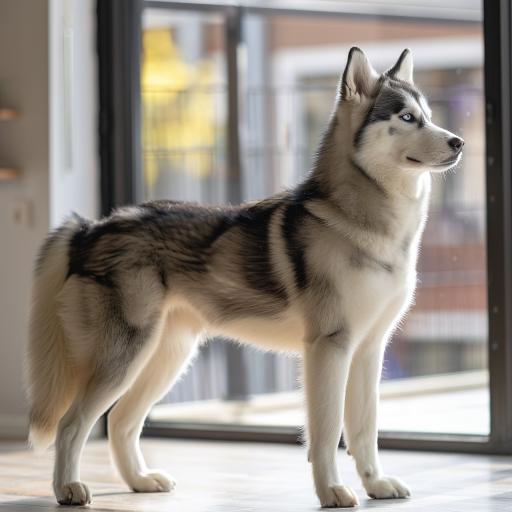 Siberian Husky drinnen