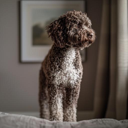 Spanish Water Dog drinnen