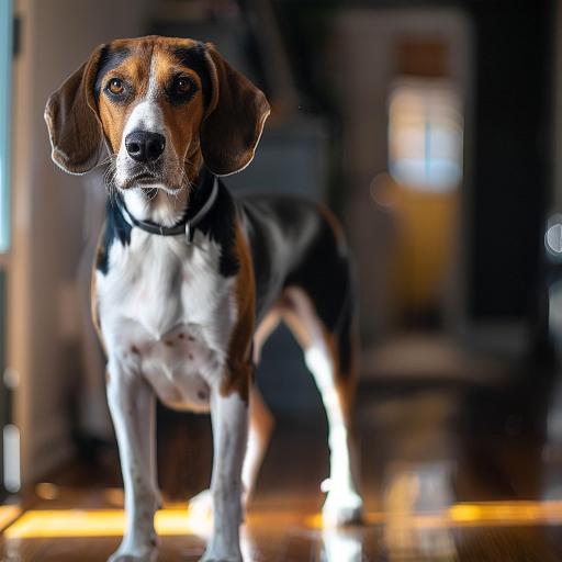 Treeing Walker Coonhound drinnen