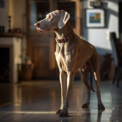 Weimaraner drinnen