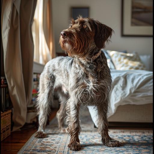 Wirehaired Pointing Griffon drinnen